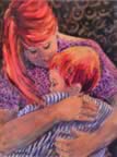 Merit Award, JOANNE LIMRIC, Mother, Watermedia on Gold Gesso (45kb)